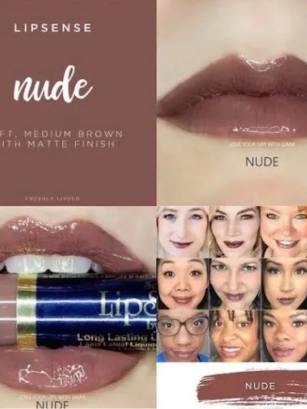 LipSense Nude Long-Lasting Liquid Lipstick - Nude Brown long lasting lip stain